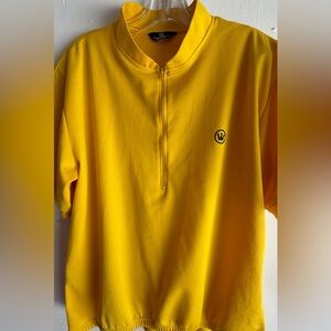 Canari Cycling Jersey Mens XL Yellow 1/4 Zip Short Sleeve Bike Shirt 3 Pocket